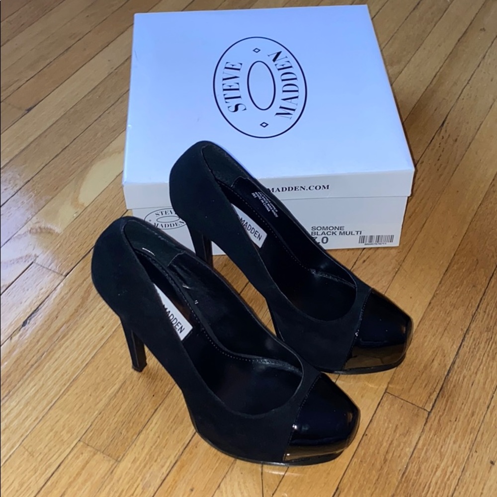 Steve Madden Black Multi Platform Heels